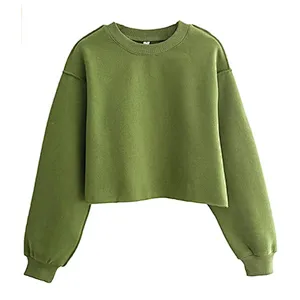 Pullover Long Sleeve Short Length Sweatshirt For Spring Autumn