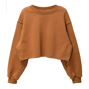 Pullover Long Sleeve Short Length Sweatshirt For Spring Autumn