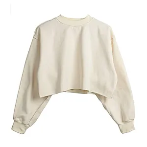Pullover Long Sleeve Short Length Sweatshirt For Spring Autumn