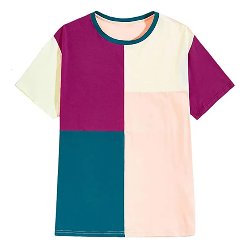 Men’s Color Block Short Sleeve T Shirt Print Soft T-Shirt
