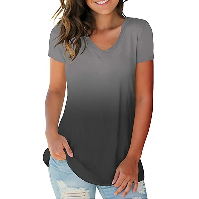 Women Summer Tie Dye Short Sleeve T-Shirts