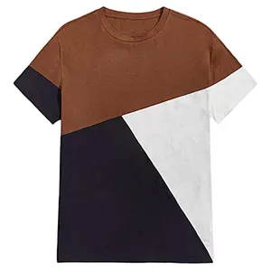 Men’s Color Block Short Sleeve T Shirt Print Soft T-Shirt