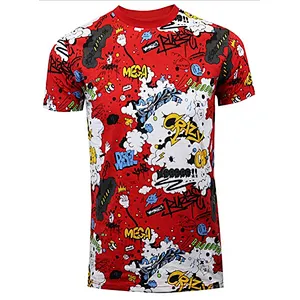 Men’s Fashion Graffiti Print T-Shirt Funny Summer T-Shirt