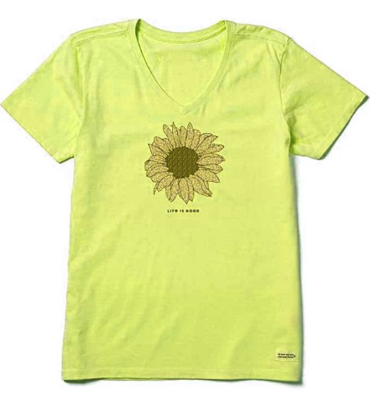 Printing Flower Pattern T-Shirt V-neck Summer Loose T-Shirt