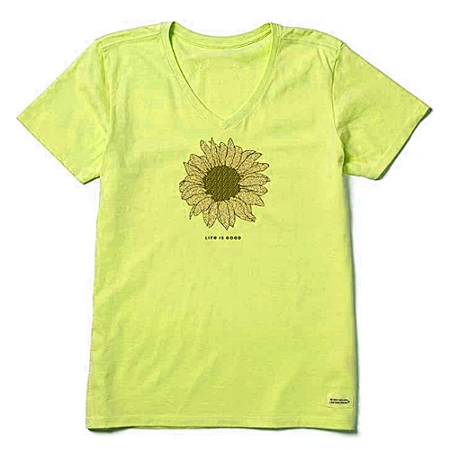 Printing Flower Pattern T-Shirt V-neck Summer Loose T-Shirt
