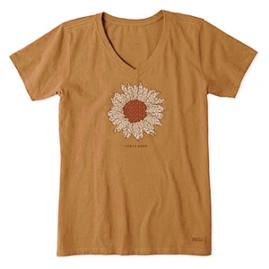 Printing Flower Pattern T-Shirt V-neck Summer Loose T-Shirt