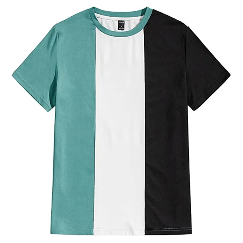 Men’s Color Block Short Sleeve T Shirt Print Soft T-Shirt