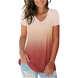 Women Summer Tie Dye Short Sleeve T-Shirts