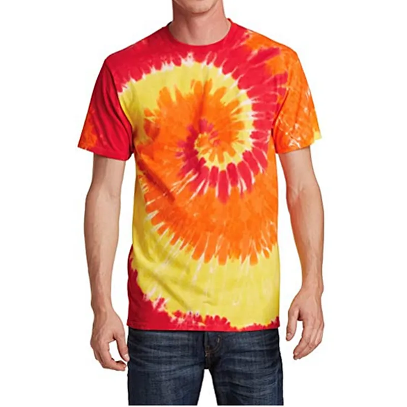 Men's Essential Tie Dye Tee Rich Color Different Pattern T-Shirt
