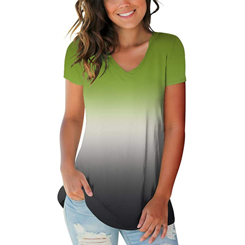 Women Summer Tie Dye Short Sleeve T-Shirts