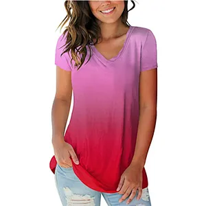 Women Summer Tie Dye Short Sleeve T-Shirts