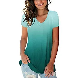 Women Summer Tie Dye Short Sleeve T-Shirts