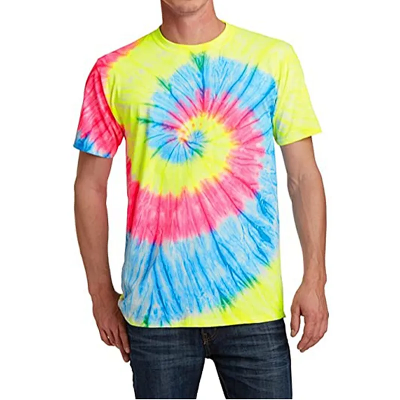 Men's Essential Tie Dye Tee Rich Color Different Pattern T-Shirt