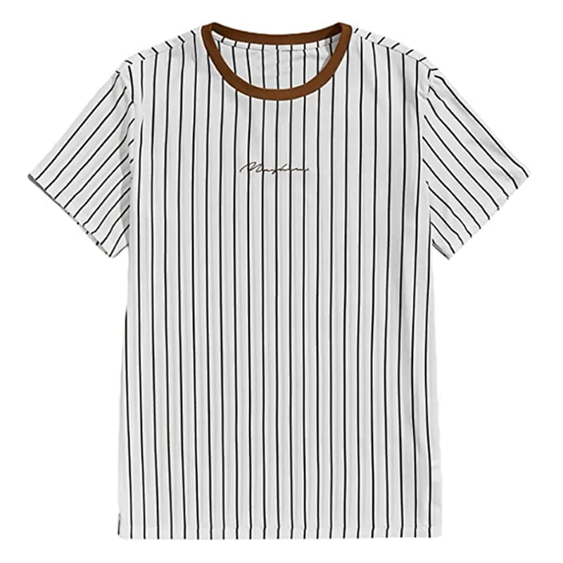 Men’s Color Block Short Sleeve T Shirt Print Soft T-Shirt