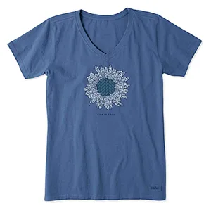 Printing Flower Pattern T-Shirt V-neck Summer Loose T-Shirt