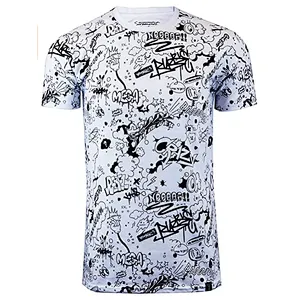 Men’s Fashion Graffiti Print T-Shirt Funny Summer T-Shirt