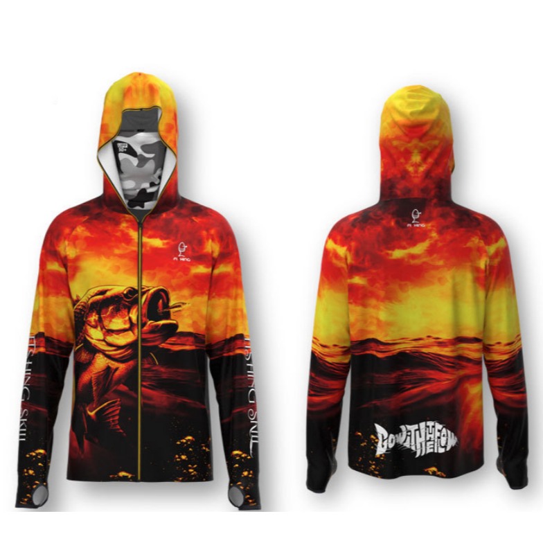 Summer breathable printed ice silk fishing suit