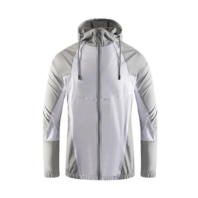 Men's Hooded Colorblock Jacket Outdoor Fishing Suit