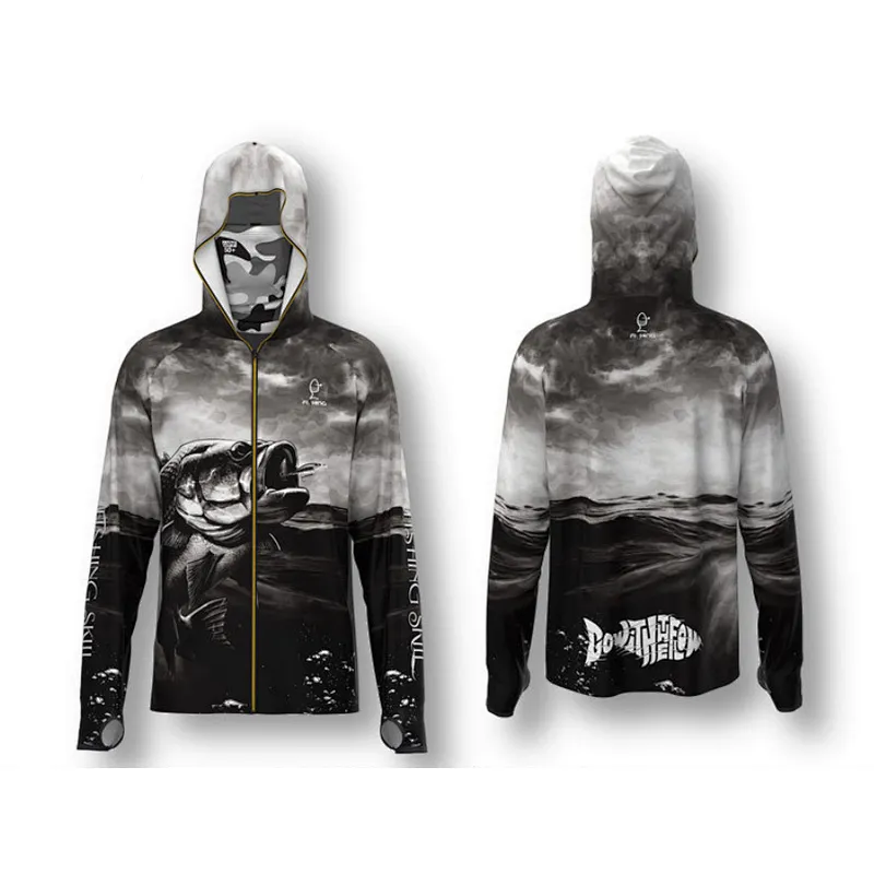 Summer breathable printed ice silk fishing suit