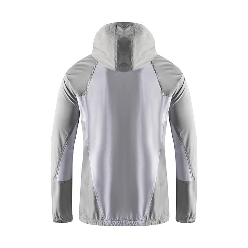 Men's Hooded Colorblock Jacket Outdoor Fishing Suit