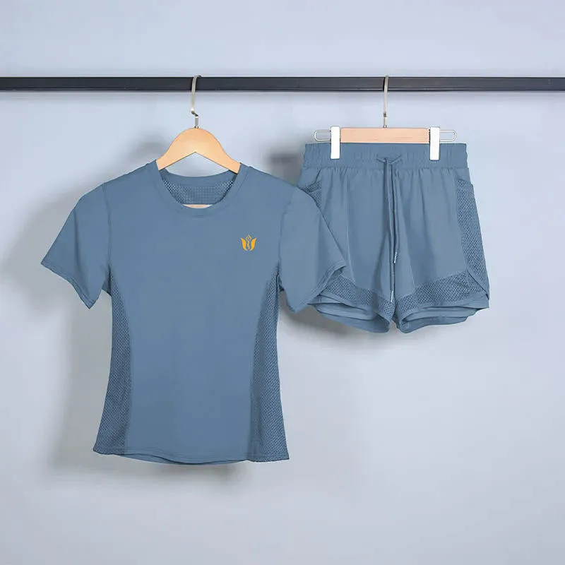 Summer Mesh Yoga Clothing Set Sports Fitness Clothing