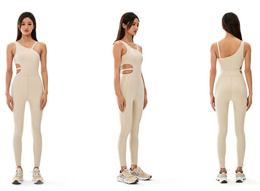 One-shoulder off-waist one-piece tight-fitting sports yoga clothes