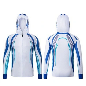 Printed Outdoor Fishing Clothing Hooded Sun Protection Jacket