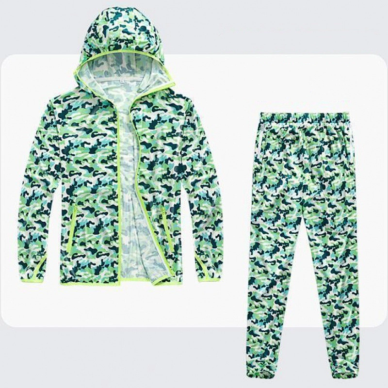 Lightweight breathable printed fishing suit ice silk sun protection suit