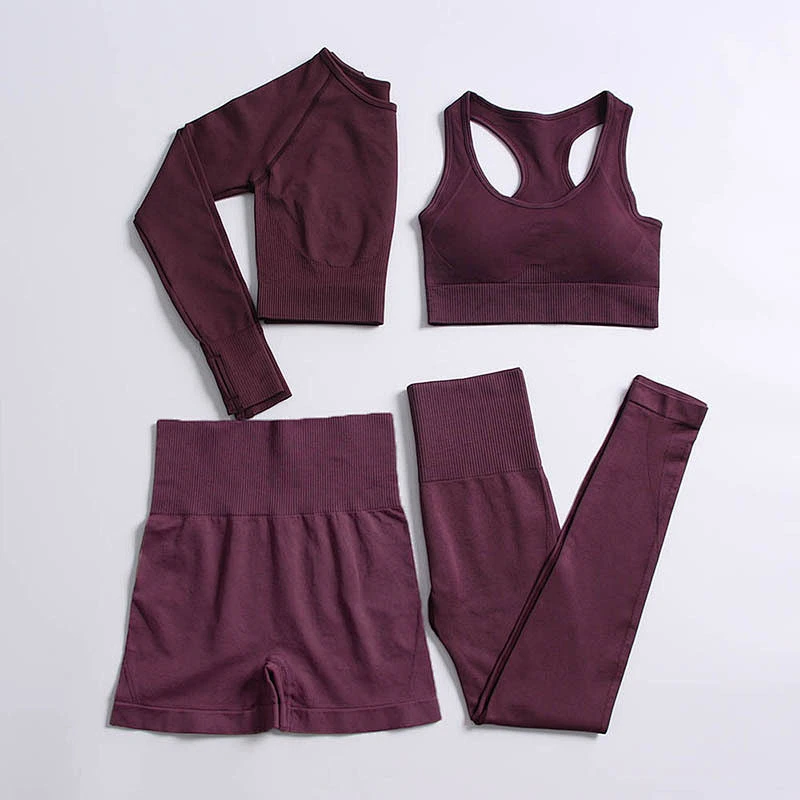 Cross-border high waist sports suit elastic seamless yoga clothes women