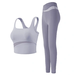 Summer New Contrast Color High Waist Yoga Pants Set