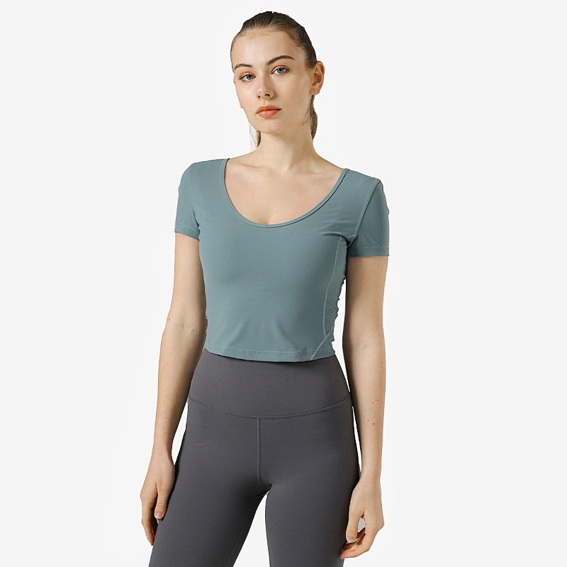 Sports Gym Breathable Quick Dry T-Shirt High Waist Top