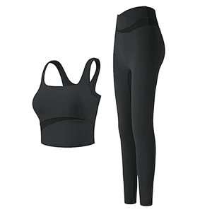 Summer New Contrast Color High Waist Yoga Pants Set