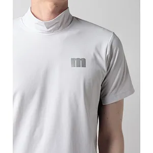Half Turtleneck Cotton Print Short Sleeves