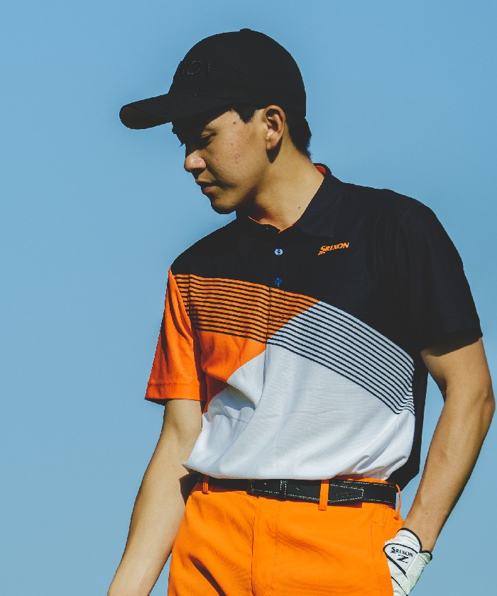 Striped Print Polo Neck Track Top