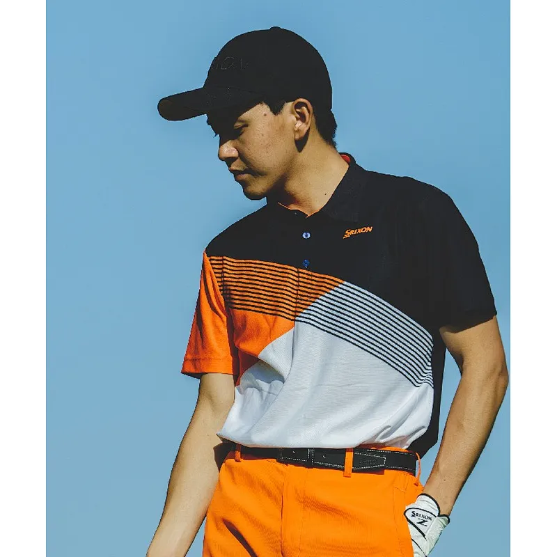 Striped Print Polo Neck Track Top