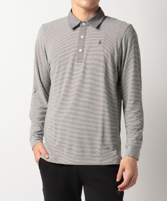 Embossed striped sports polo shirt