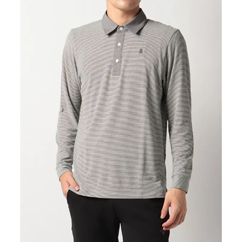 Embossed striped sports polo shirt