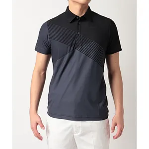 Striped Print Polo Neck Track Top