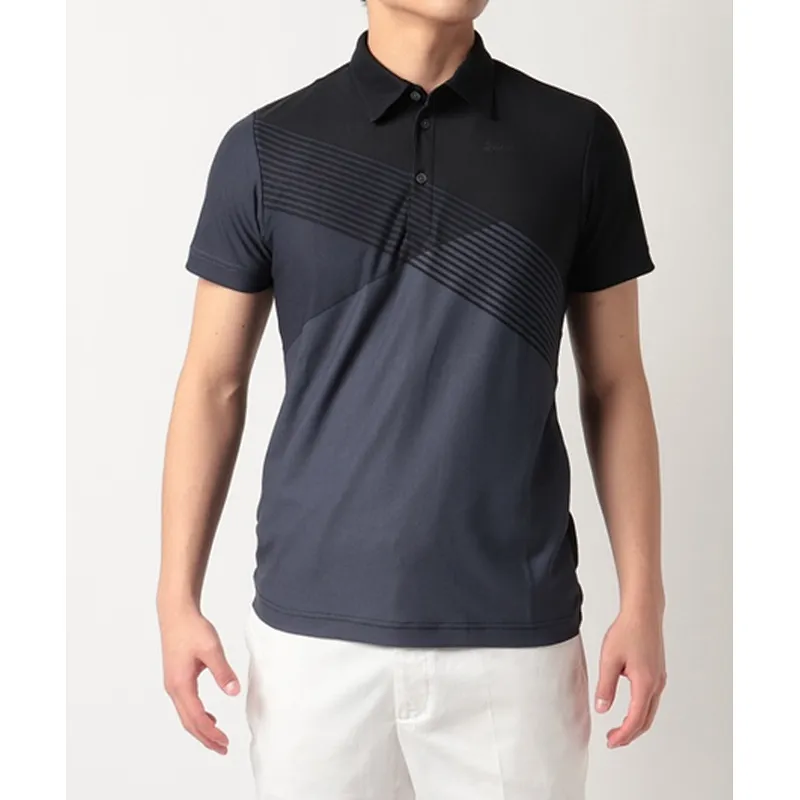 Striped Print Polo Neck Track Top