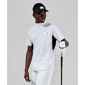 Half Turtleneck Cotton Print Short Sleeves