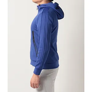 Blue Hooded Thermal Track Jacket