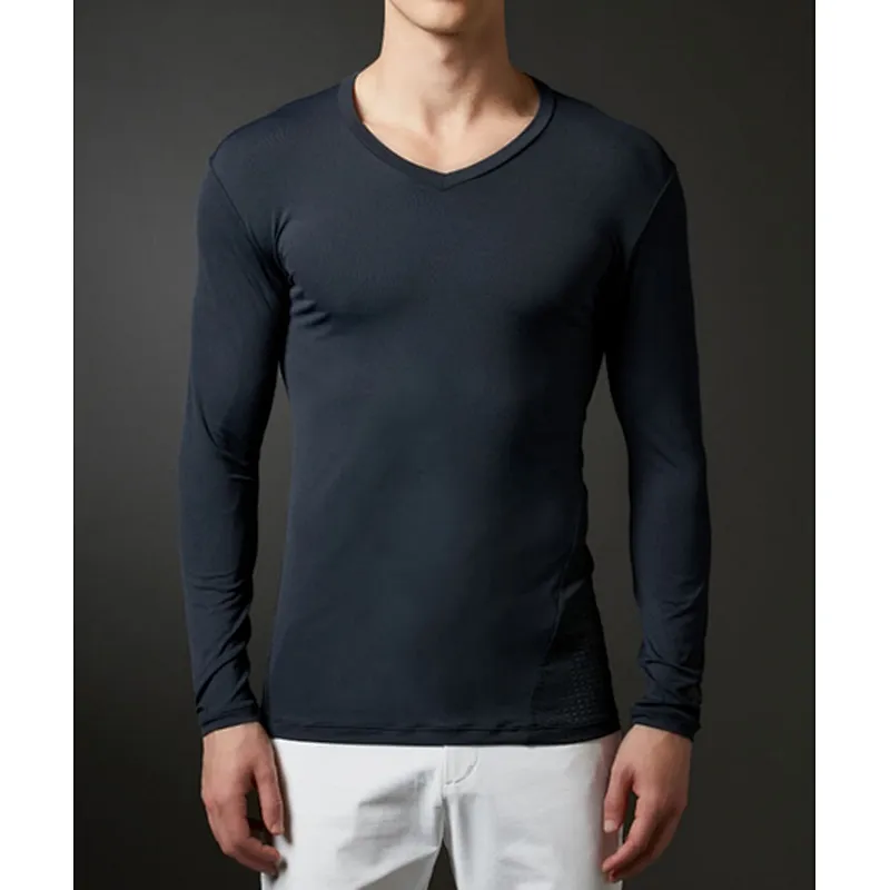 V neck long sleeve bottoming shirt