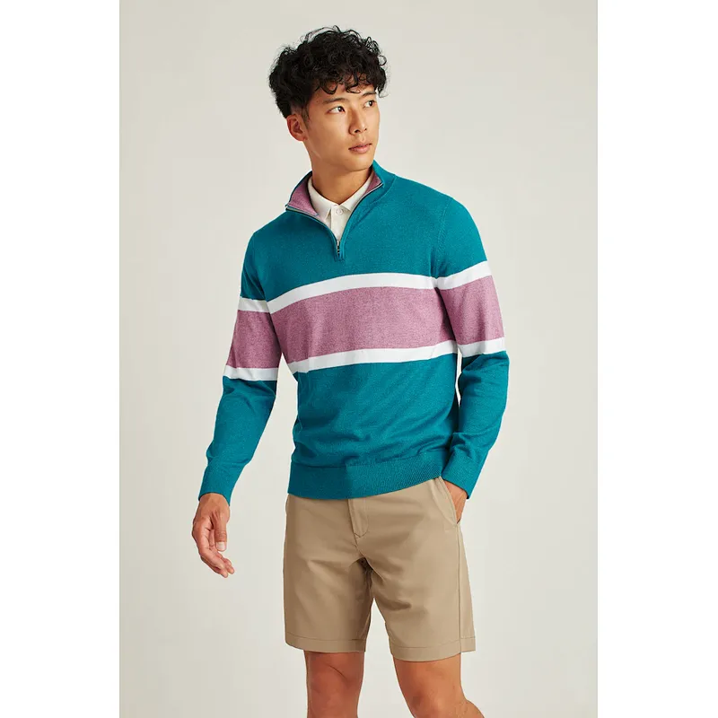 Colorblock Lapel Long Sleeve Tracksuit