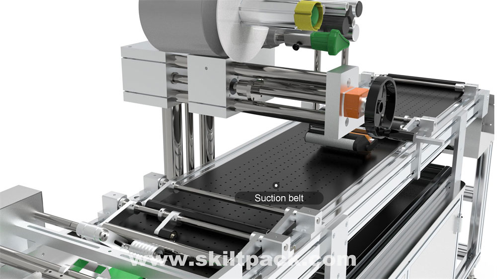 empty zip bag labeling machine l bag label applicator SKILT Machinery 