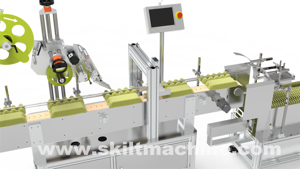 egg carton labeling machine l egg box labeler l egg box label applicator