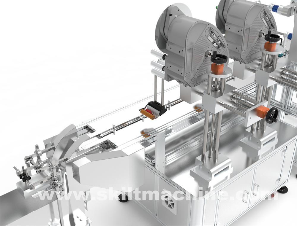 SKILT Auto clamshell labeling machine with auto feeder and stacker