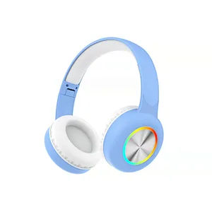 2022 RGB light bluetooth wireless headphone with Mic