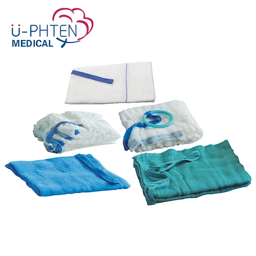 Medical Operation Abdominal Pads Surgical Absorbent Gauze cotton Pad Lap Sponge With Blue Loop