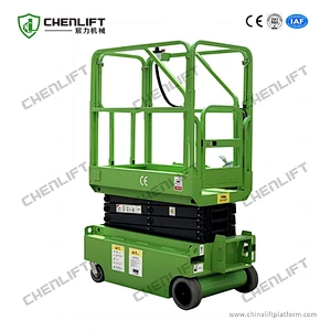 mini 3m self propelled scissor lift -swivel wheel