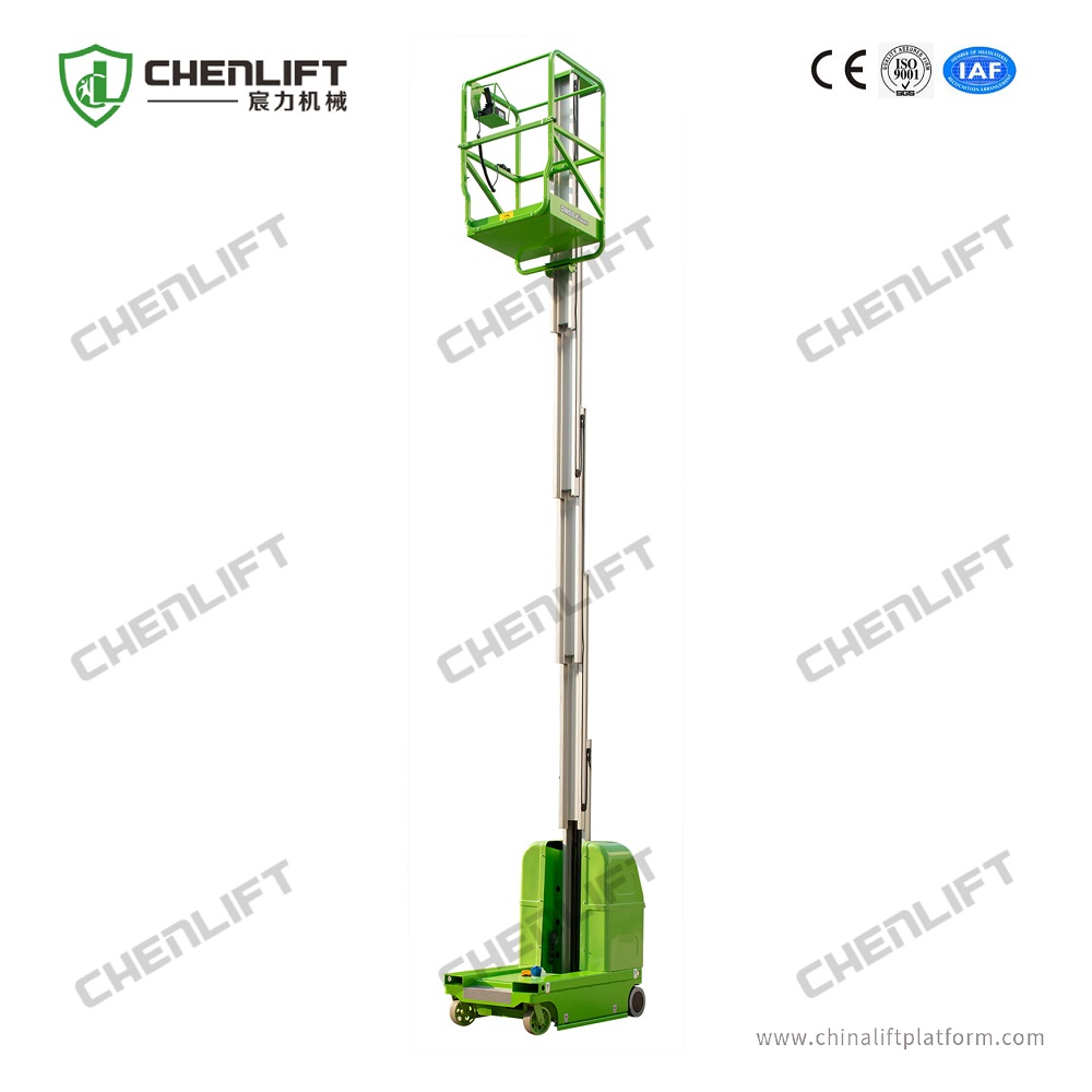 7.5m self-propelled vertical lifts -swivel wheel